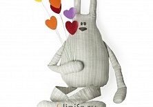 Кукла «Заяц с сердечками» | Интернет-магазин изделий из льна «Линайф»