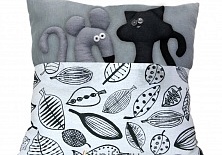 Подушка «Кошки-мышки» | Интернет-магазин изделий из льна «Линайф»