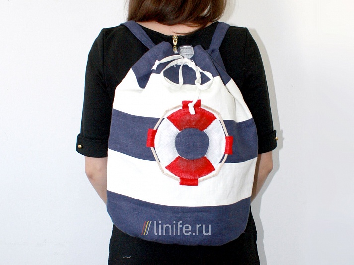 Рюкзак «Морской» | Интернет-магазин изделий из льна «Линайф»